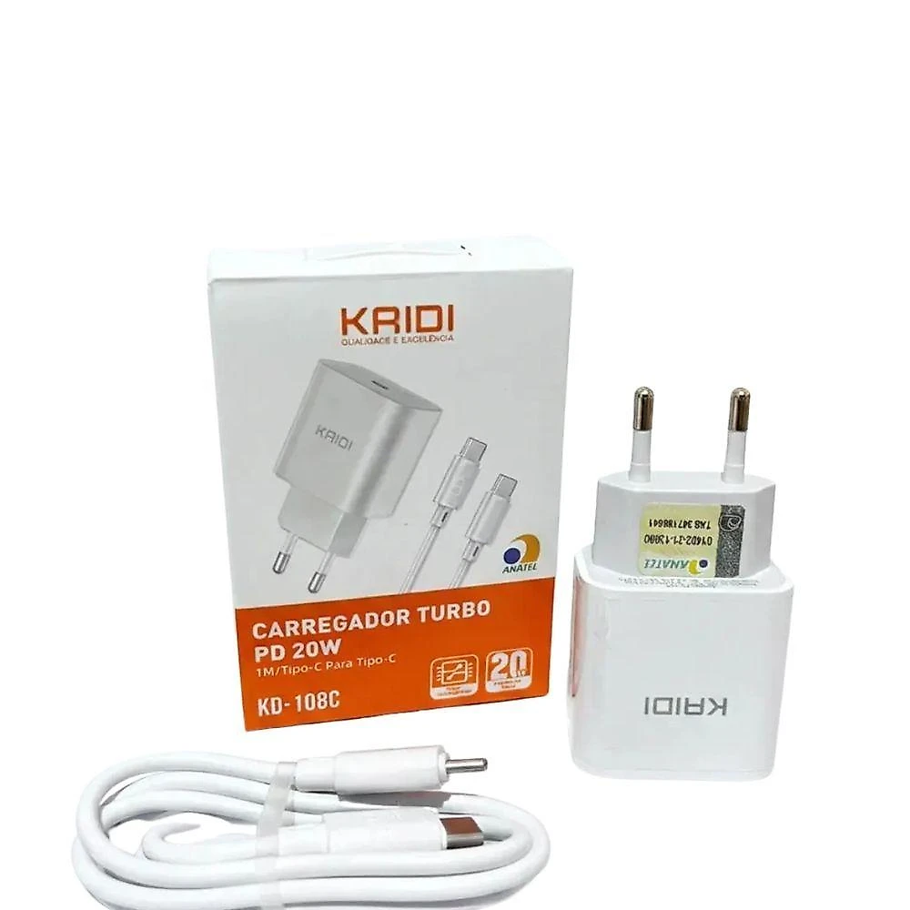 Carregador MDM Kaidi 20W para Dispositivos com Entrada Lightning Cabo Reforçado Forte