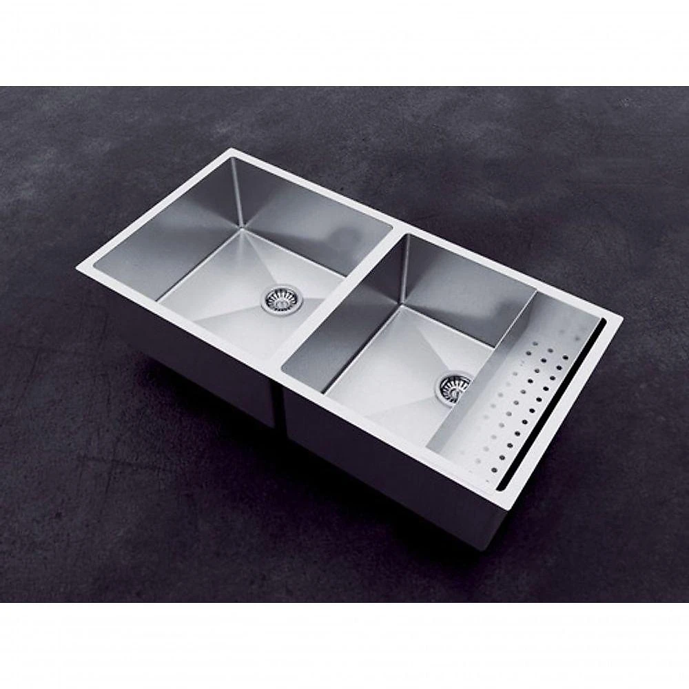 Cuba Cozinha Gourmet Pia Dupla Aço Inox Acessórios Escorredor