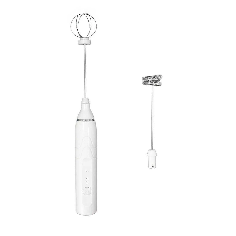 Misturador de Bebidas Mini Batedeira Elétrico 2 em 1 GXM Usb Branco para Cappuccino e Milk Shake
