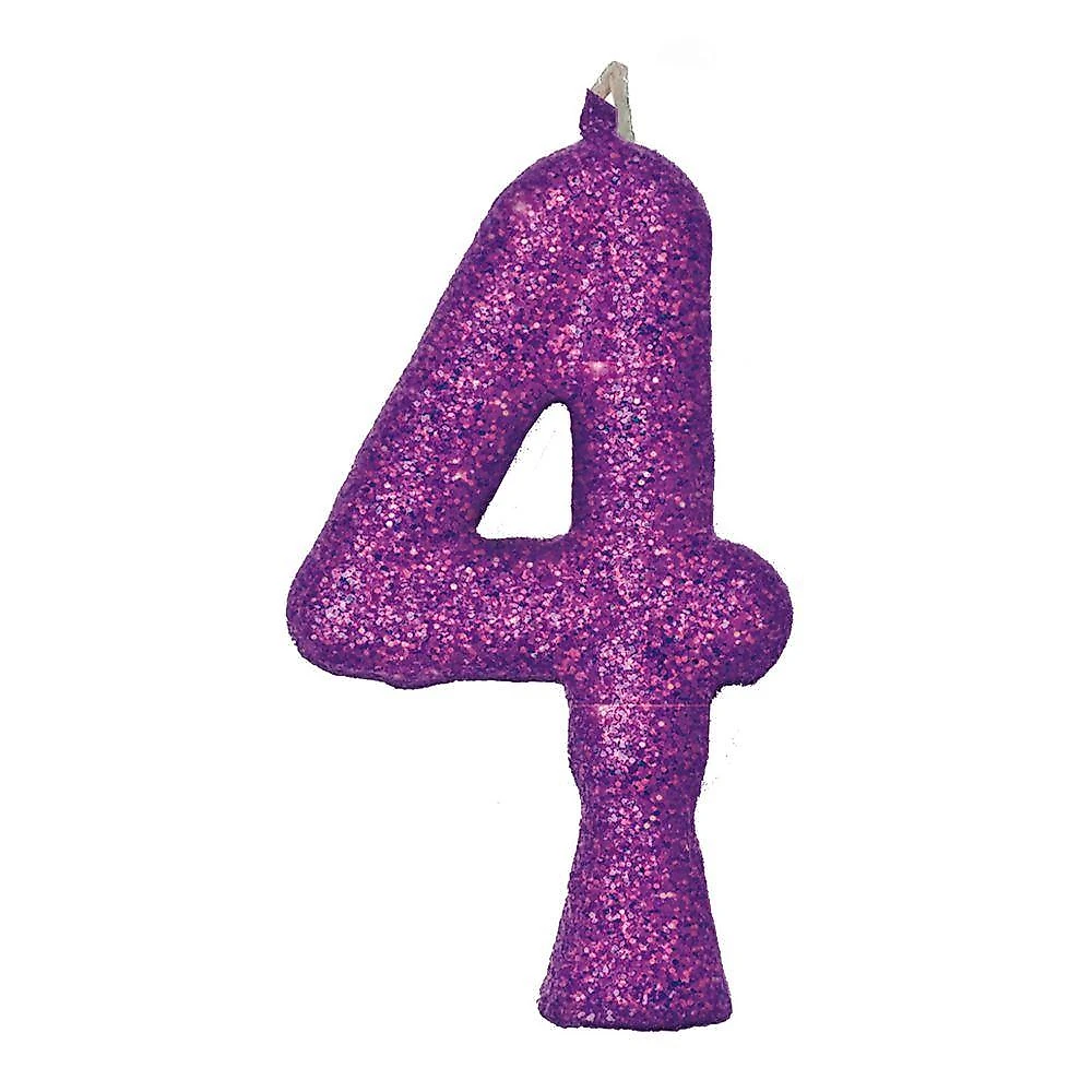Vela De Aniversário Puro Glitter Roxa Modelo 8