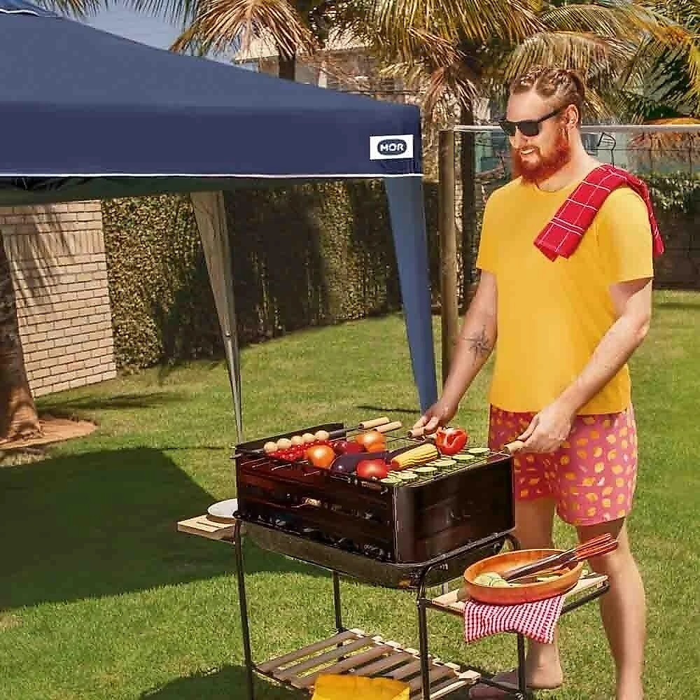 Barraca Gazebo 3 Metros Mor Sanfonado X-Flex, Azul