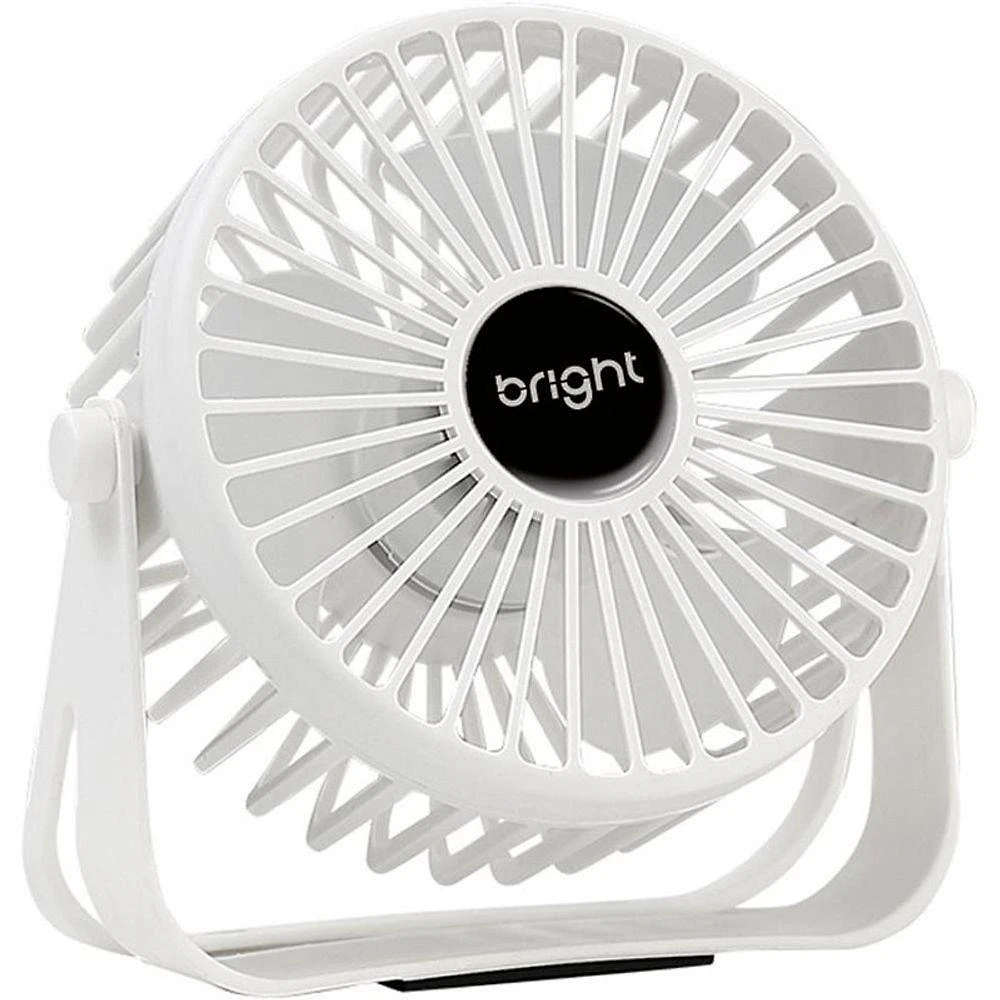 Ventilador de Mesa USB Bright 5V 10cm 5 Pás 3 Velocidades Branco 5V