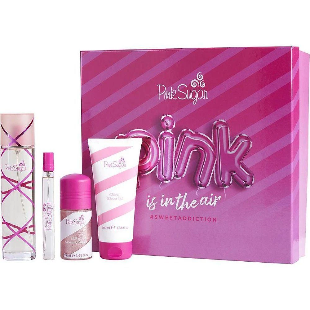 Perfume Feminino Aquolina Pink Sugar Edt Spray 100 ml&shimmering Roll-on 50 Gel De Banho Mini 10