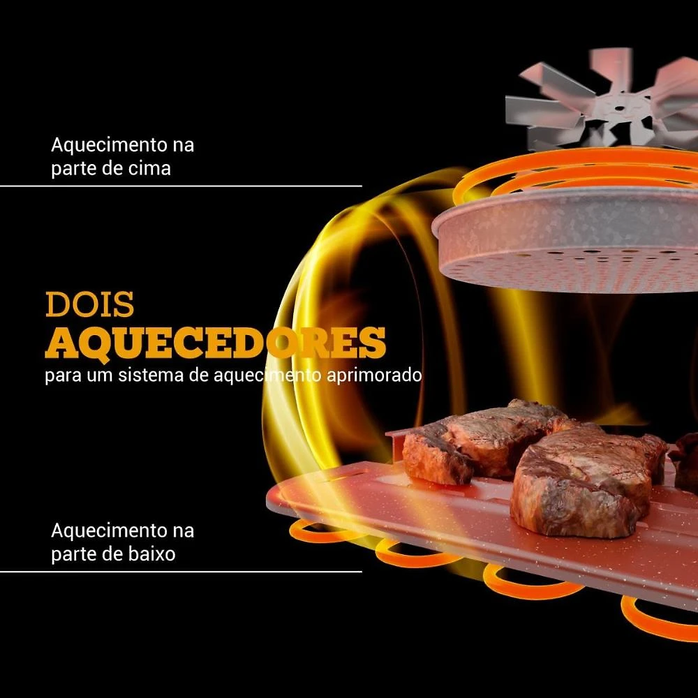 Fritadeira elétrica air fryer philco paf12a barbecue digital 12l preta