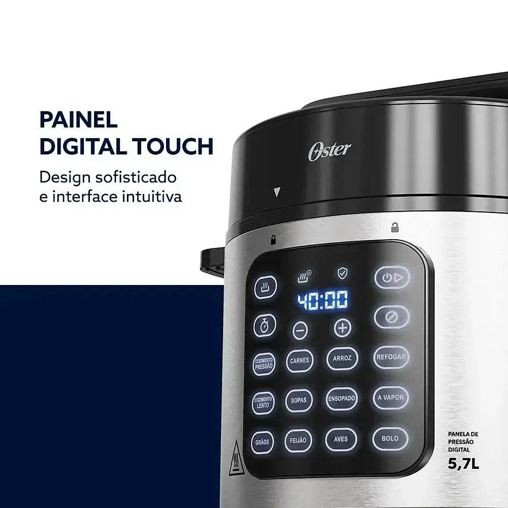 Panela de Pressão Elétrica Digital Oster 57L 1000W Preta 110V
