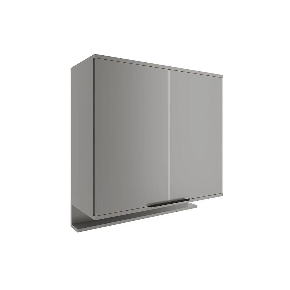 Armário Aéreo Cozinha Modulado Alpha 2502 Com 2 Portas 80cm Cinza