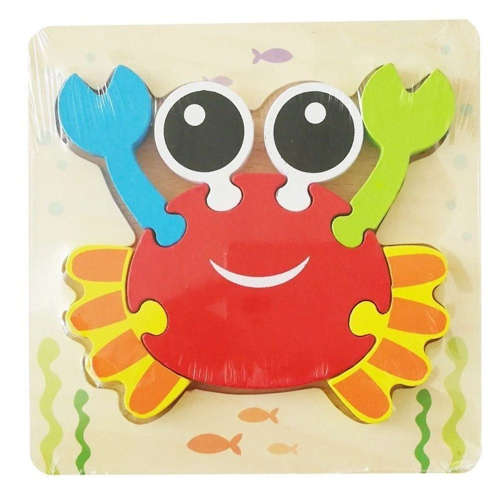 Quebra-Cabeça de Madeira 3D Tangram Desenho Animal Educativo Infantil Vermelho OEM