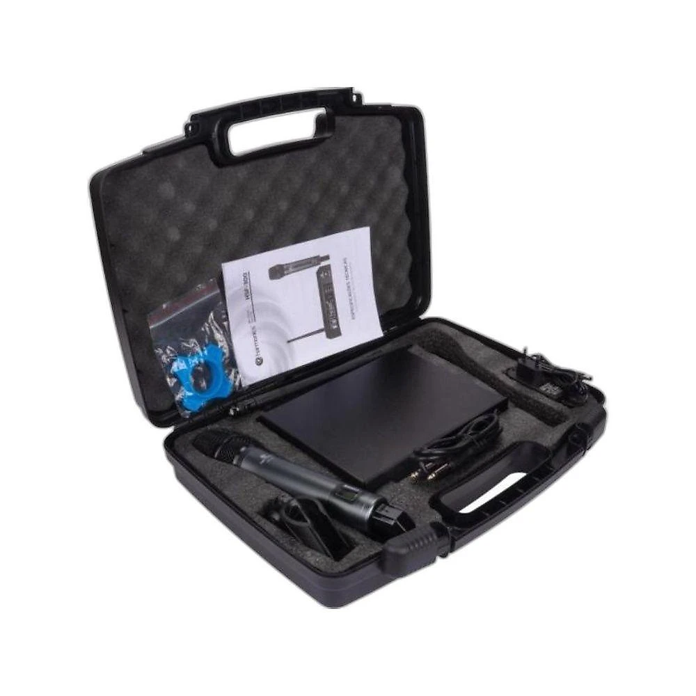 Microfone sem Fio HSF-300 Sistema UHF Multi-frequência Preto Harmonics webcontinental-7898554607522