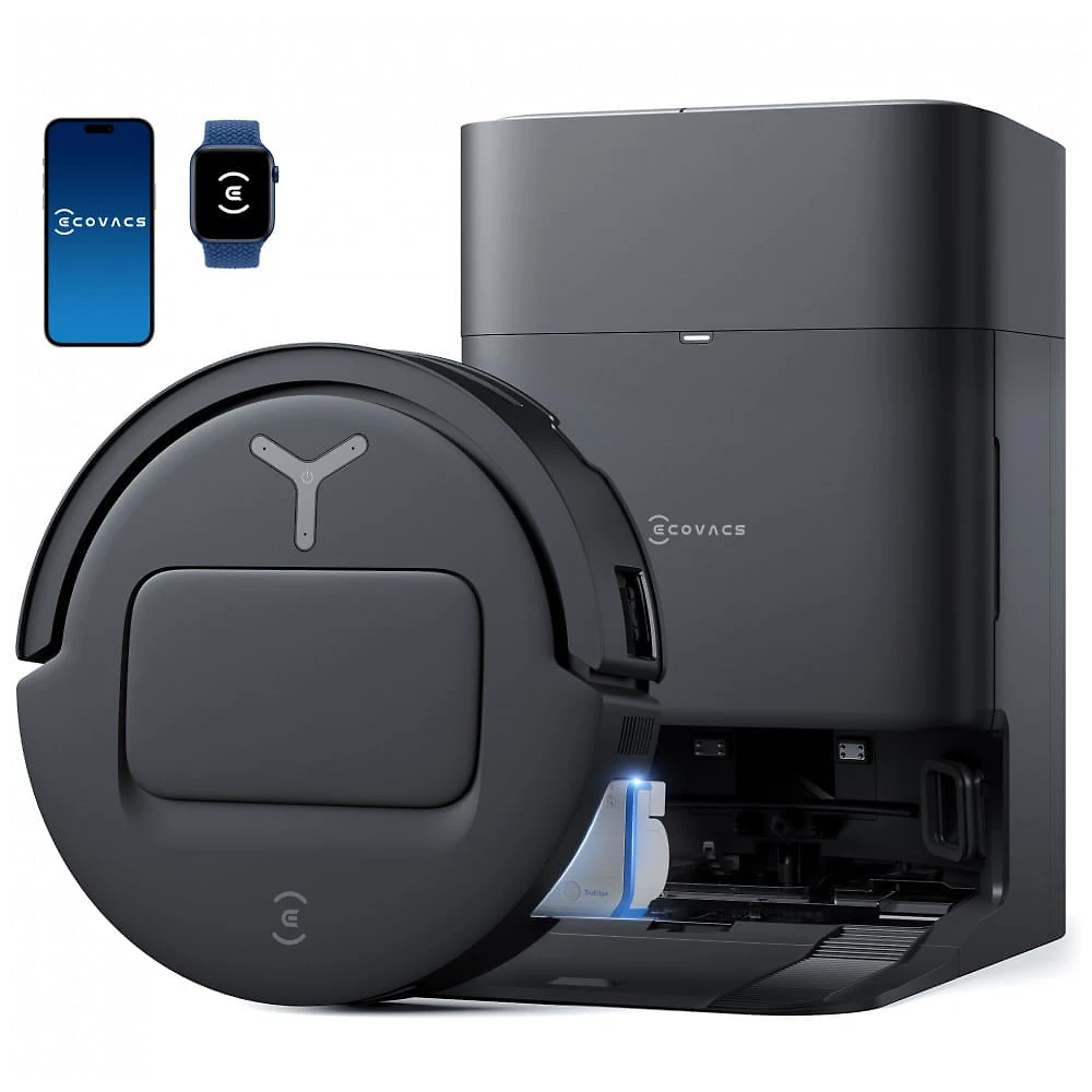 Robô Aspirador e Passa Pano ECOVACS DEEBOT T80 OMNI Preto com Estação 10 em 1 e Sucção 18.000Pa 110V