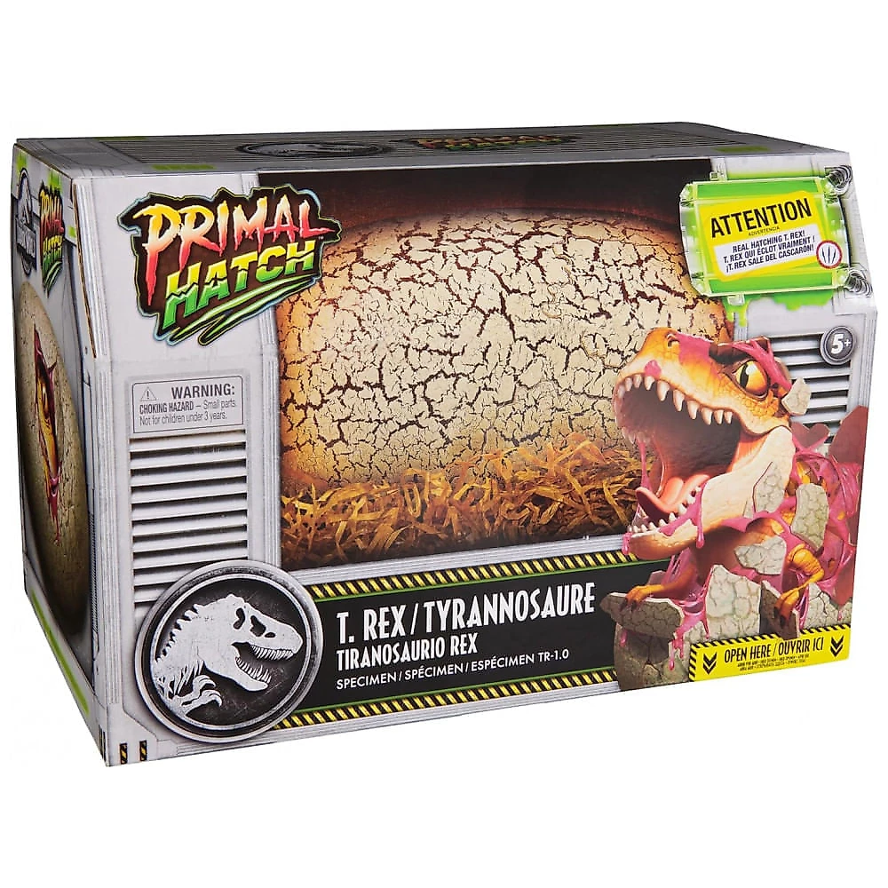 Primal Hatch Jurassic World Ovo Interativo de Dinossauro com Mais de 100 Sons e Reações - Treine Seu Próprio Bebê T-Rex!