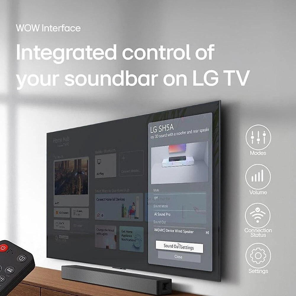 Soundbar LG para TV SH5A com Dolby Digital, DTS Surround 4.1