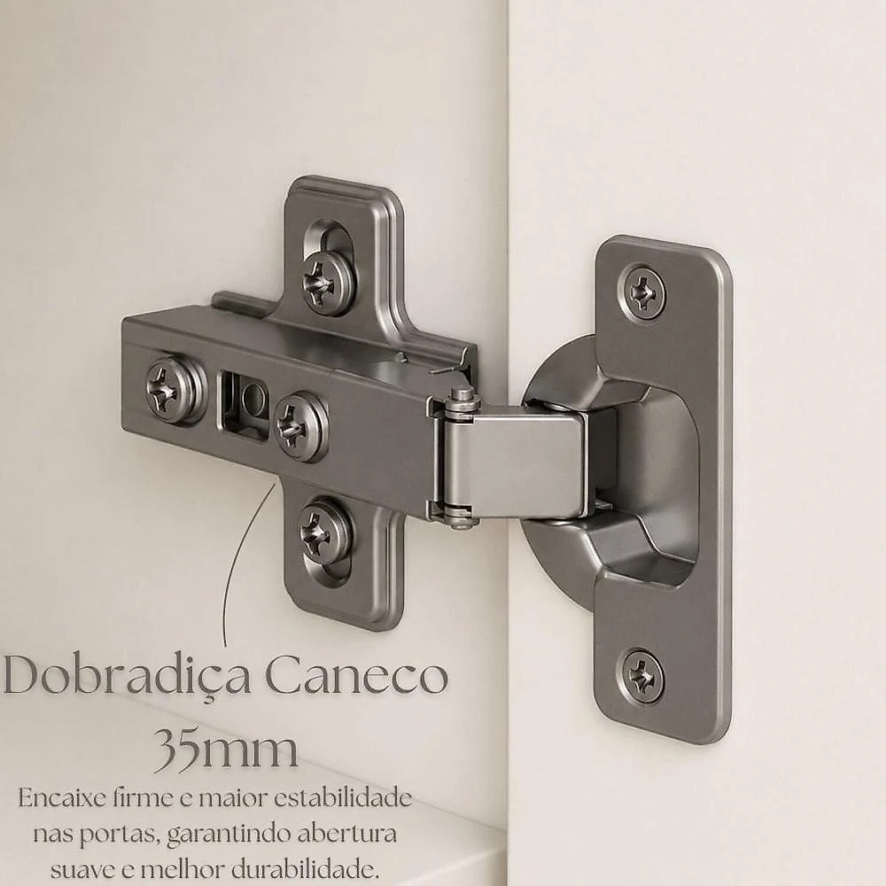 Armário Aéreo de Canto 94,5cm Lisboa Off White