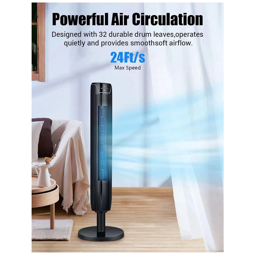 Miniatura Ventilador de torre KopBeau para quarto, ventiladores de resfriamento oscilantes de 42 polegadas com ventilador...