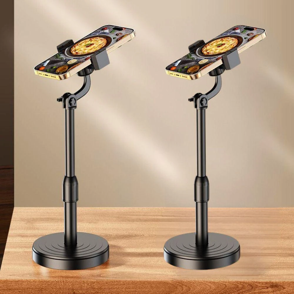 Kit Suporte Tripé de Mesa para Celular OEM Ajustável 360° para Vídeos em Plástico ABS Preto 2 Peças