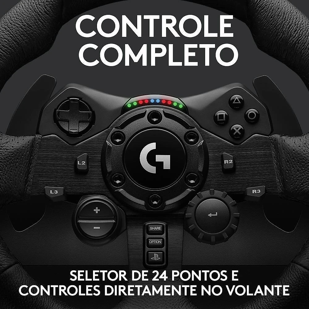 Volante Logitech G923 para PS5, PS4 e PC com Force Feedback TRUEFORCE, Pedais Responsivos, Launch Control - 941-000148