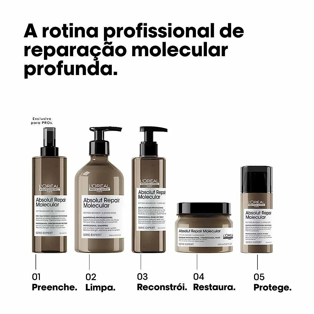 Máscara de tratamento l'oréal professionnel absolut repair molecular 150ml