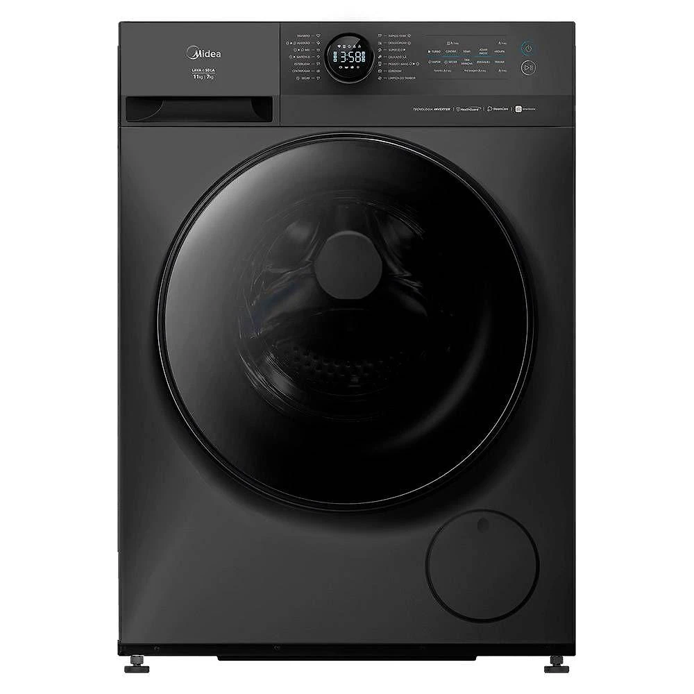 Lavadora de roupas lava e seca midea 11 kg 127v titanium mf201d110wb/gk-01