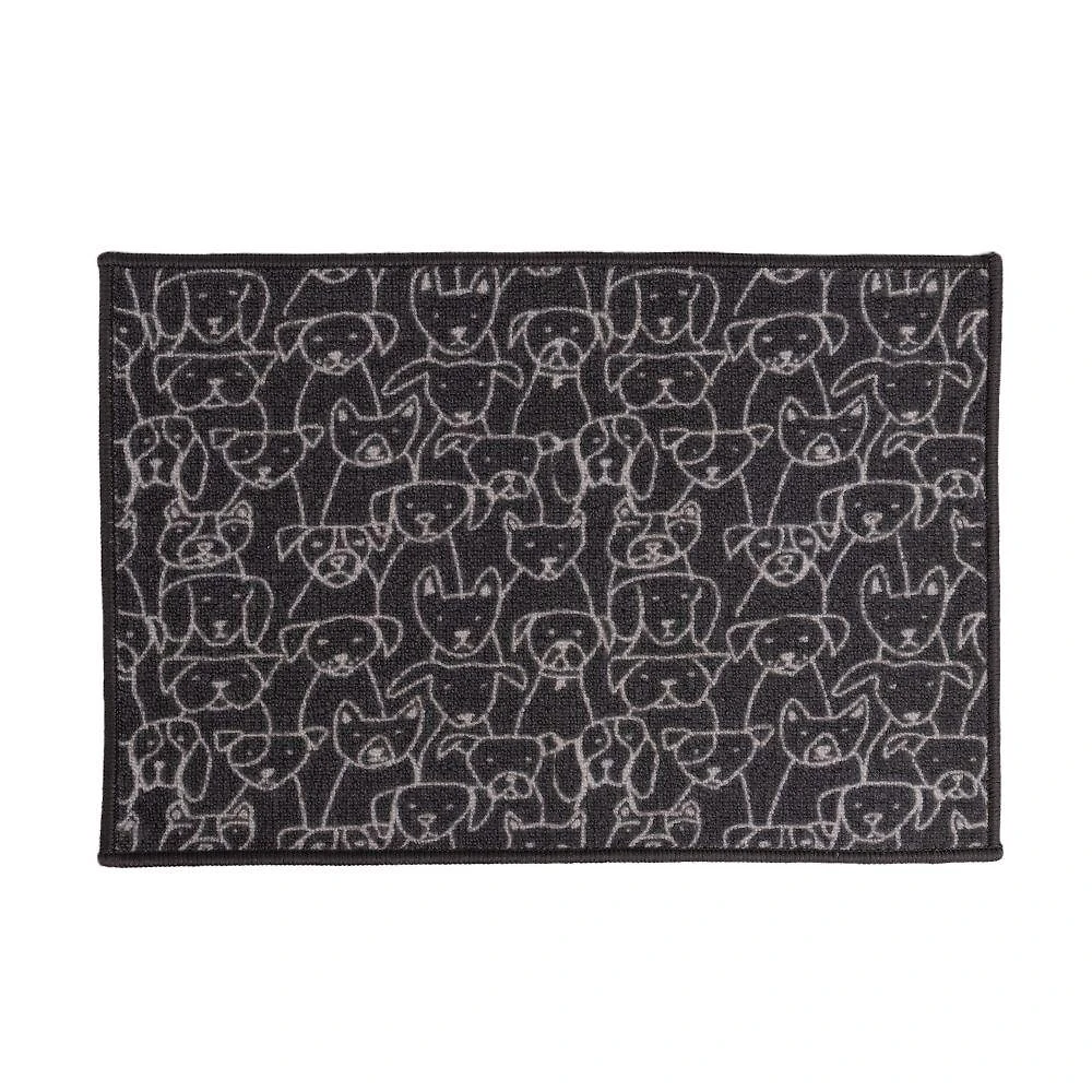 Tapete De Entrada Cachorros Cinza 60x40cm - Uzoo Tapete Entrada 60x40cm Cachorros Cinza