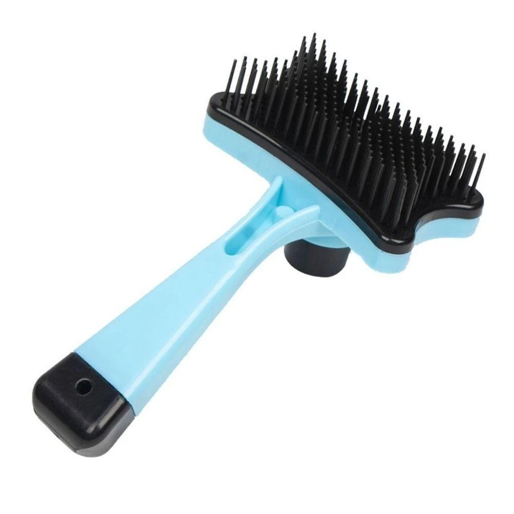 Rasqueadeira para Pets OEM Autolimpante para Cachorro e Gato em Plástico Azul 7cm X 4cm 1 Unidade
