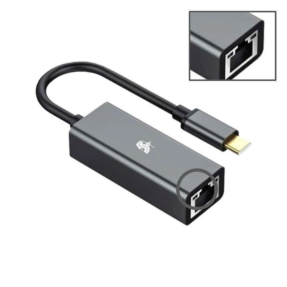Conversor ATC-06 USB C para LAN RJ45 Plug And Play 1000 Mbps