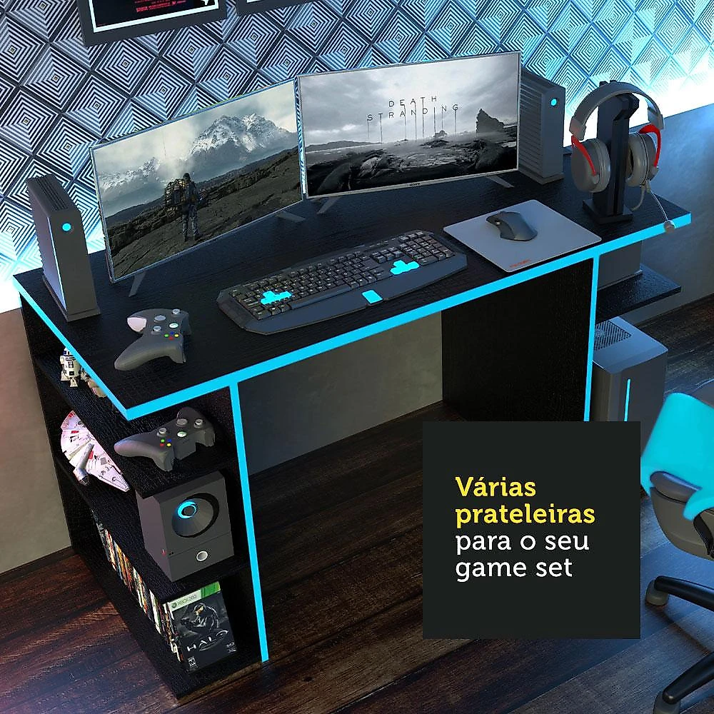 Miniatura Mesa Computador Gamer Madesa 9409 Preto/Azul