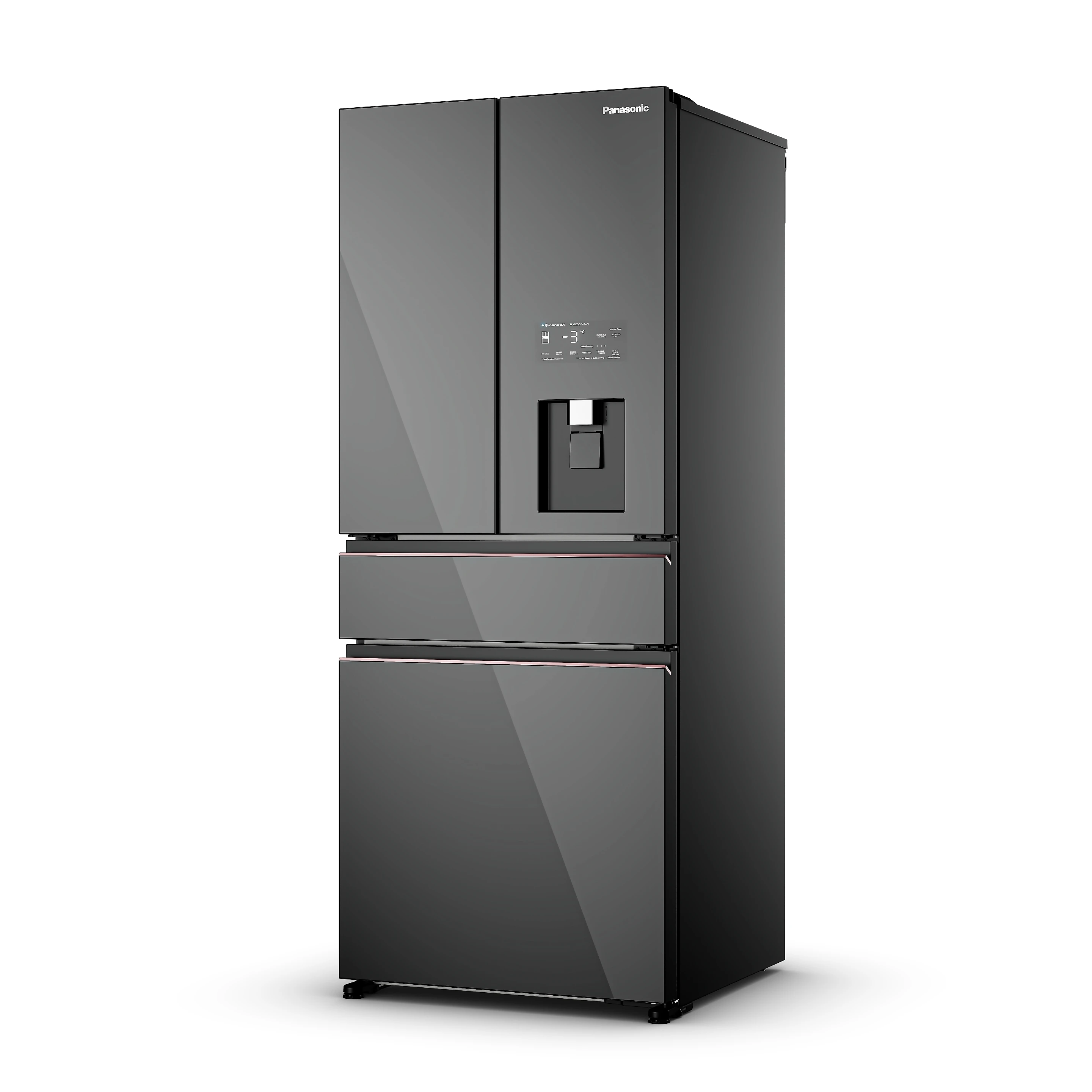 Geladeira Panasonic DB69 Prime+ edition UniqGlass French Door Frost Free 540L Inverter A - NR-DB69GVWB NR-DB69GVWBA