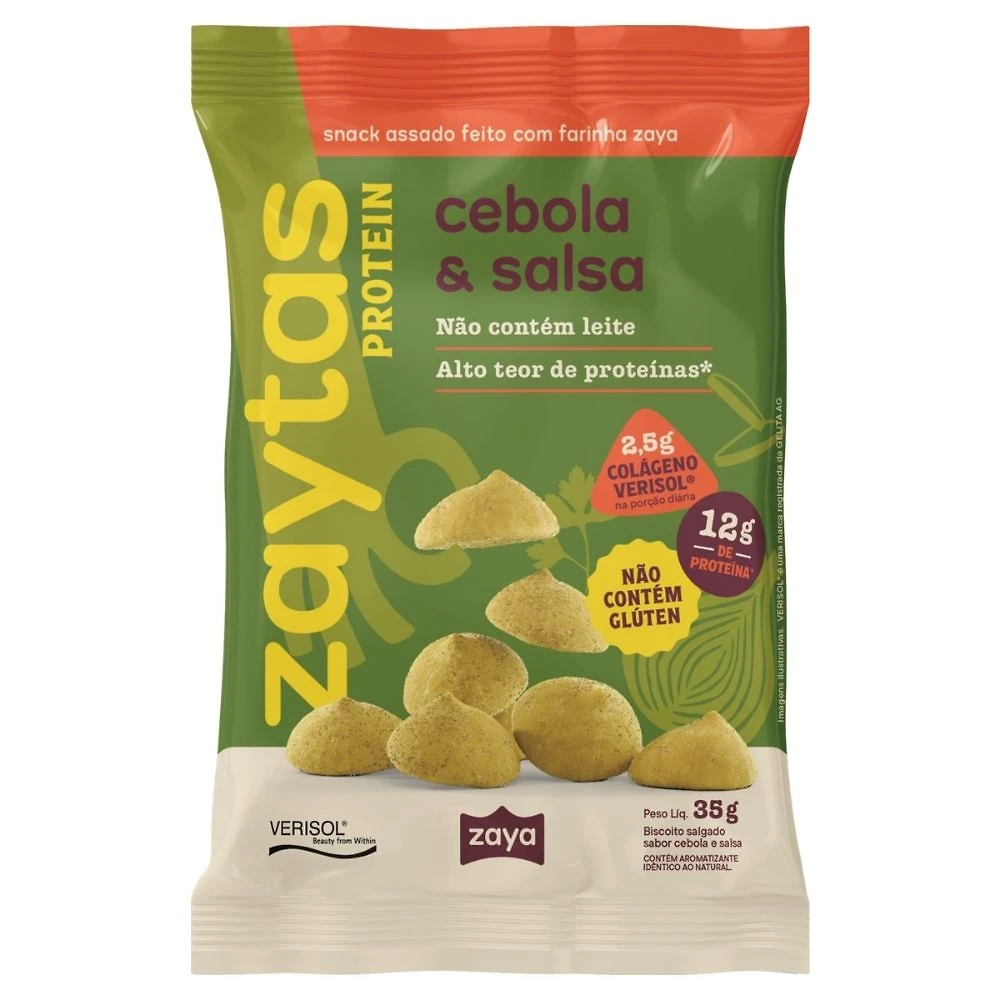 Biscoito Salgado Zaytas Protein 12g de Proteínas Sabor Cebola e Salsa 35g