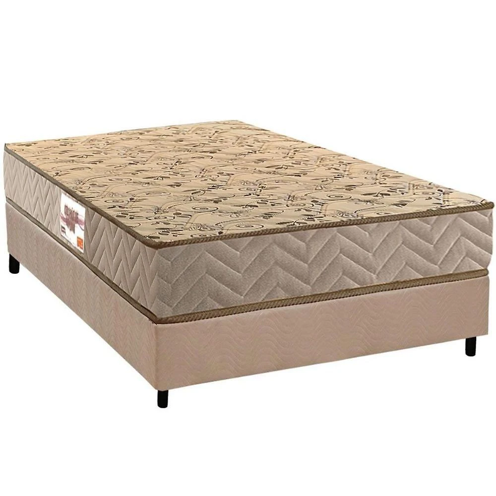 Conjunto Box Casal: Colchão Espuma Paropas D28 Ag65 Royalle Clean + Base Crc Suede Clean (138x188)