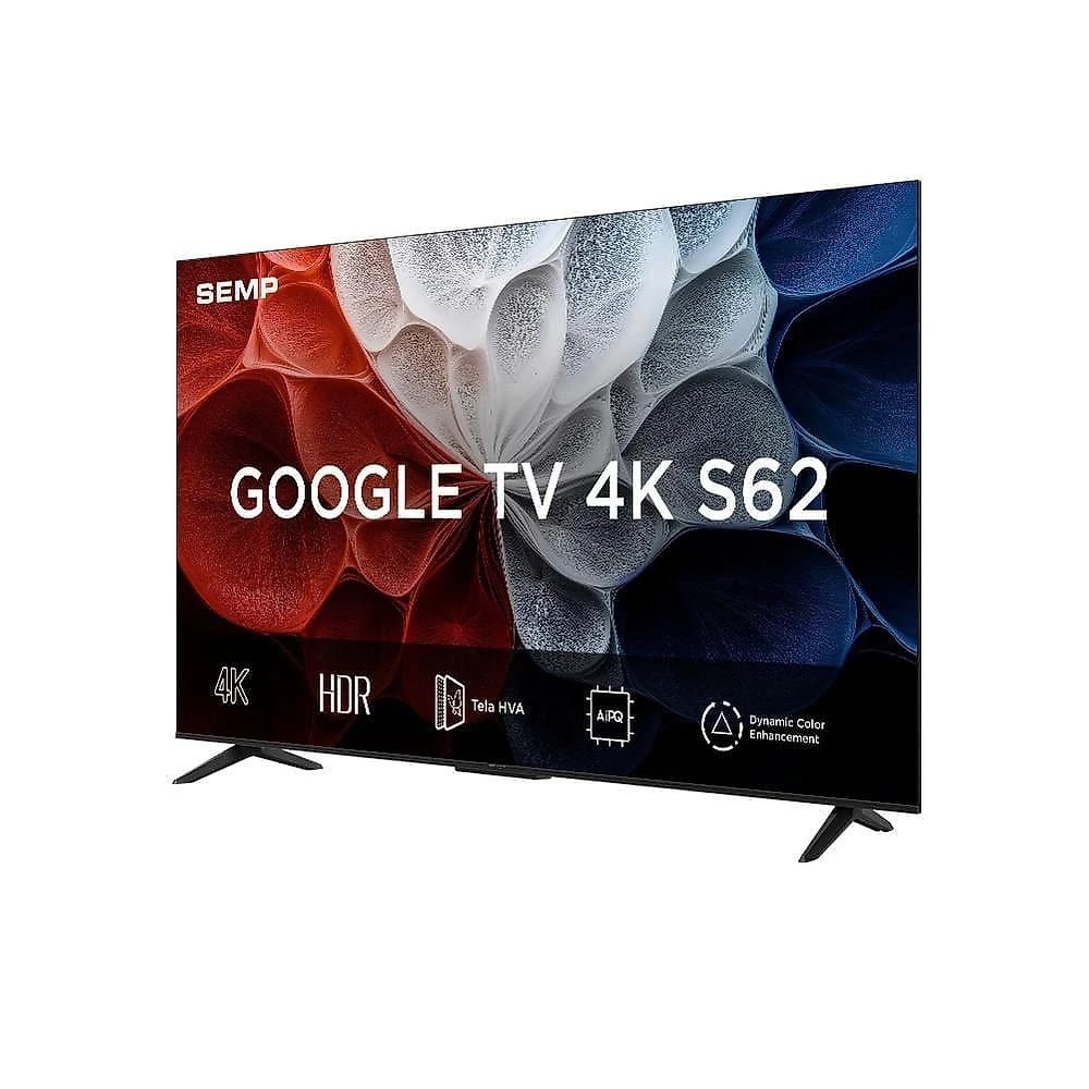 Smart tv 55” semp 55s62 4k uhd led google tv