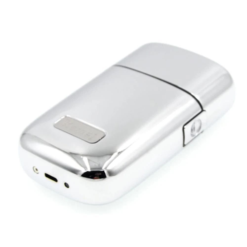 Maquina De Barbear Recarregável Metal Kemei Km Tx1 Silver