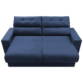 Miniatura Sofá 3 lugares Cama inBox Clean com Assento Retrátil, Encosto Reclinável em Tecido Velusoft e 170cm de Largura Azul