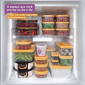 Geladeira Continental TC45S Frost Free Duplex 400L Inox Look Econômica Espaçosa Controle Eletrônico 110V
