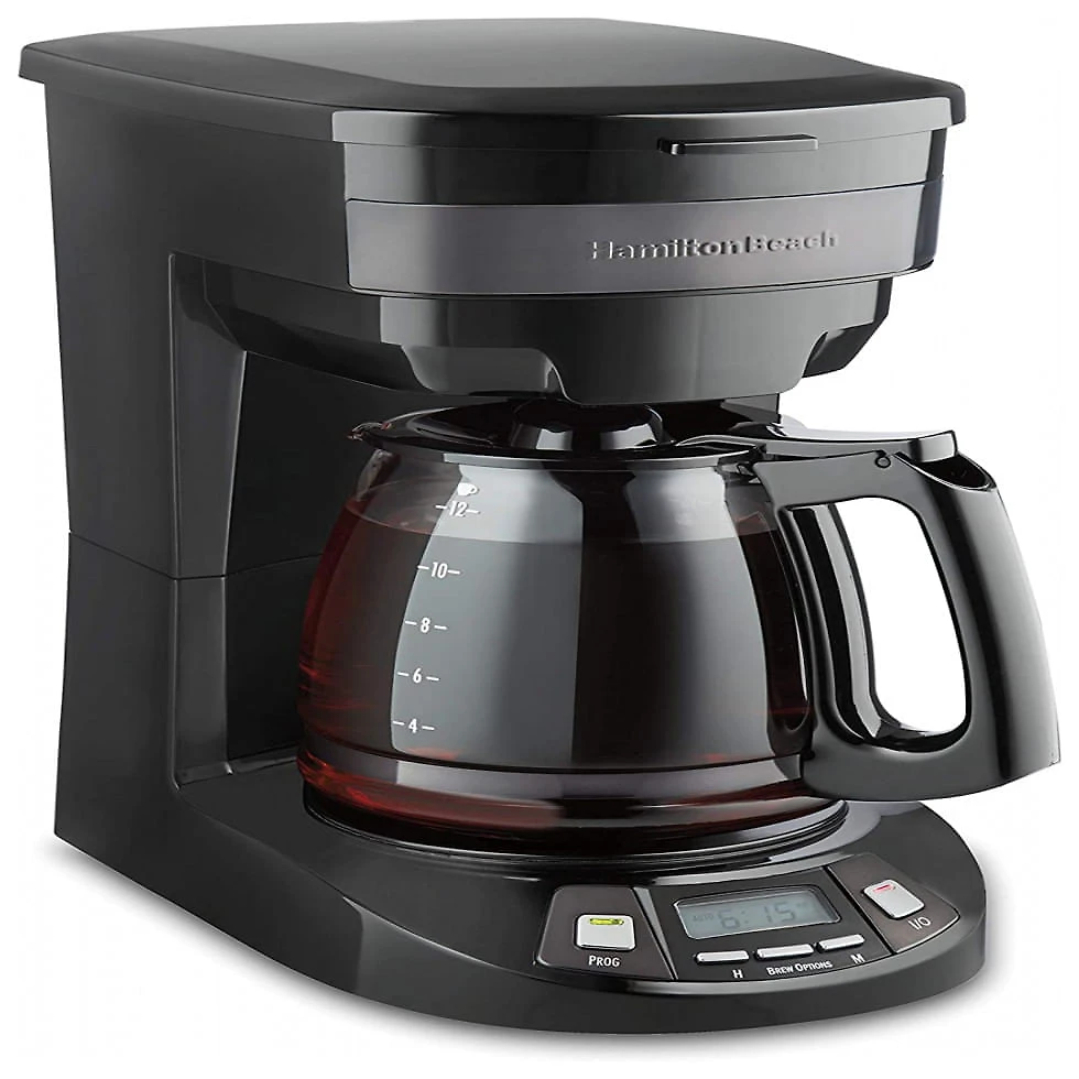 Cafeteira Elétrica Programável Hamilton Beach 46293 2.8L em Aço Inoxidável com Painel Digital, 110V, Preta