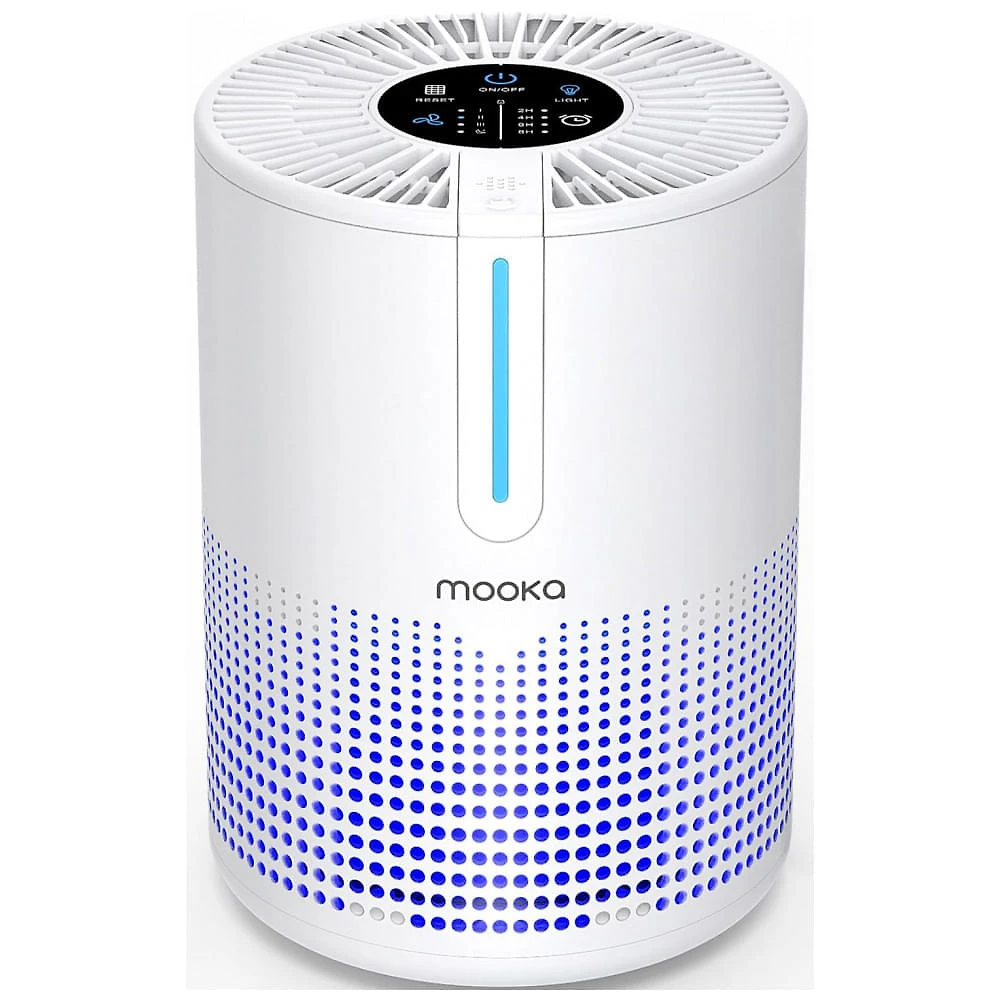 Purificador de Ar Portátil com Cabo USB e Filtro HEPA H13, Cobertura de 27 m2, Bivolt MOOKA, Branco