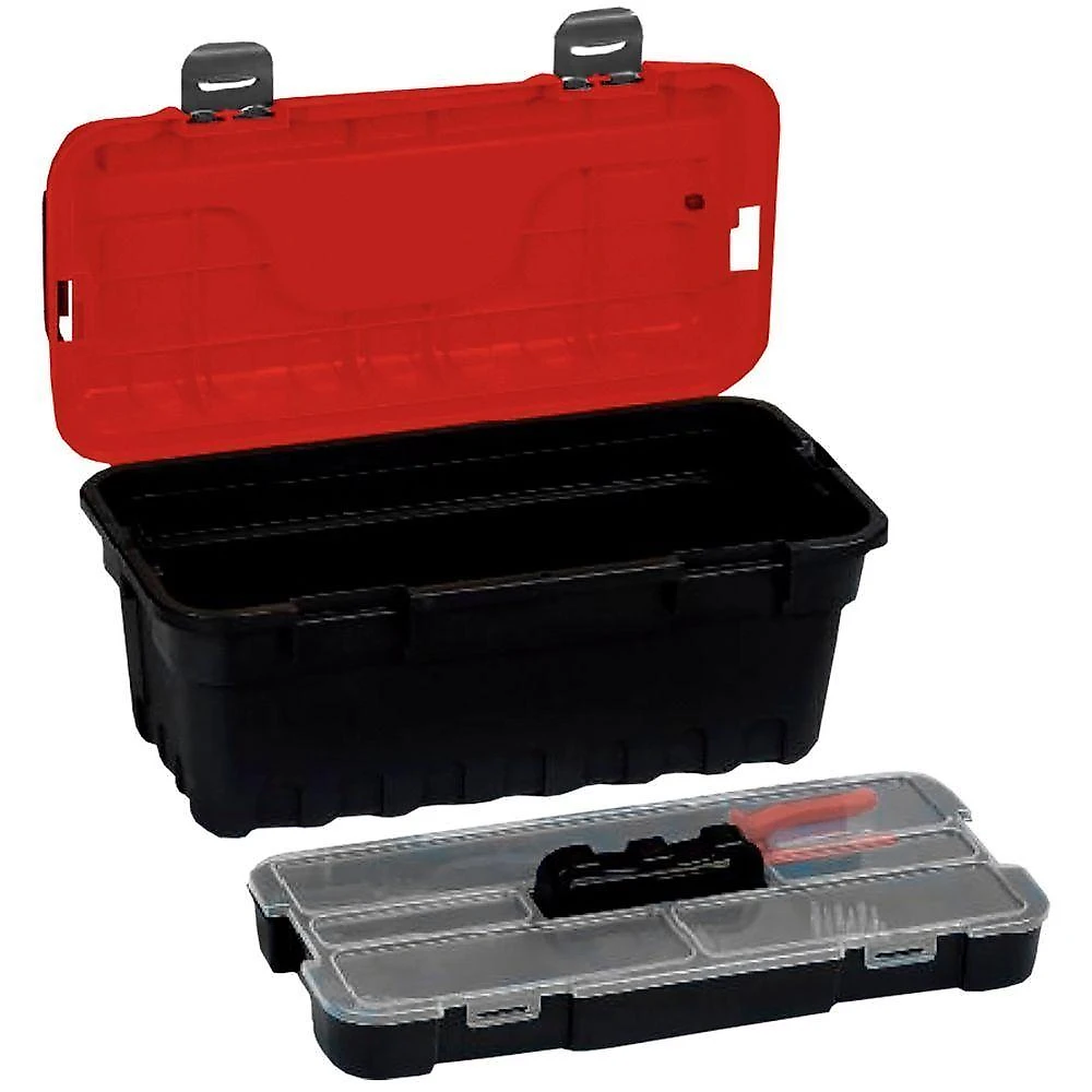 Caixa de Ferramentas Worker com Bandeja Interna Estrutura Reforçada Preto 27.6CM