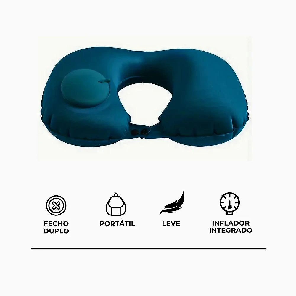 Almofada de Pescoço Inflável em U para Viagem Tamanho P Rosa Utibom
