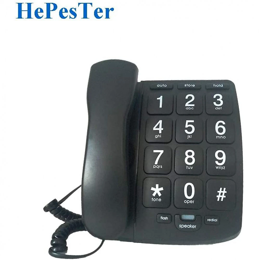 HePesTer P02 Telefone com Fio para Sênior com Tecla Grande e Toque Alto 1 Ap