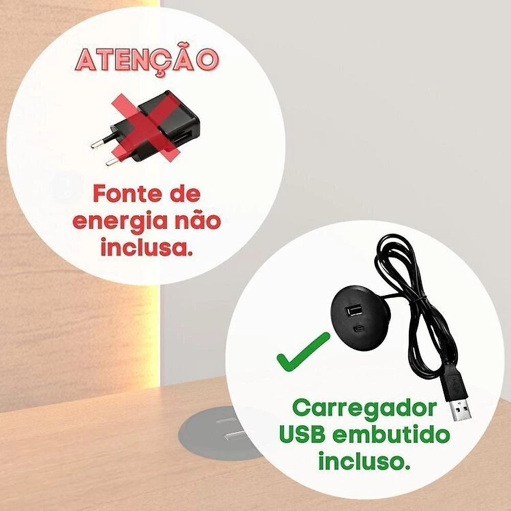 Conjunto Cama Solteiro Safira e 2 Mesas de Cabeceira Luna com Usb Espresso Moveis Cinamomo/Cinamomo