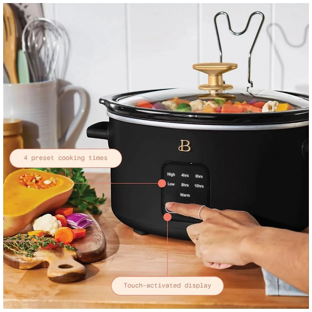 Panela elétrica Slow Cooker digital 4L Beautiful preta display touch programável 220V