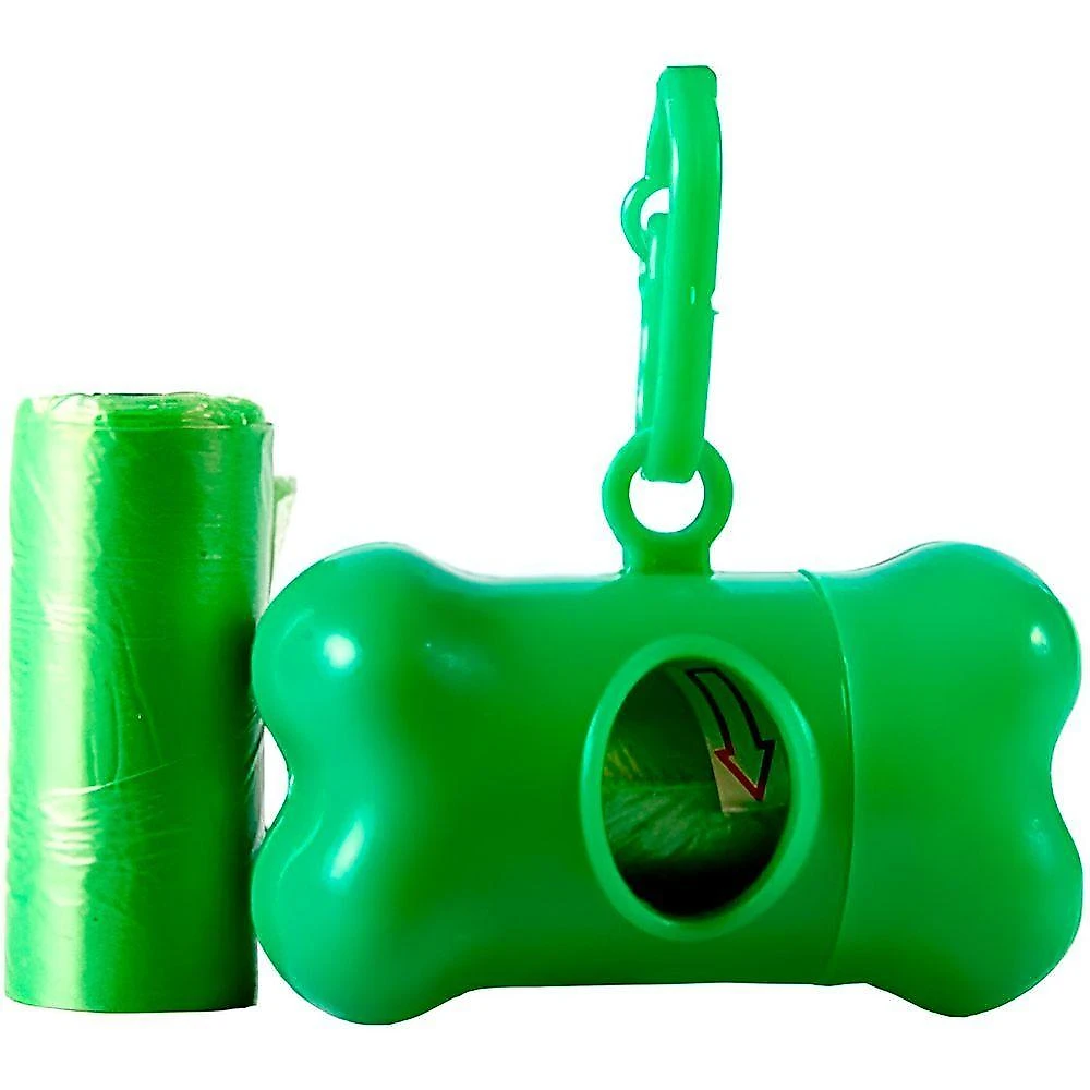 Coletor Higiênico Com Suporte E Saquinho Cachorro Gato Passeio Verde
