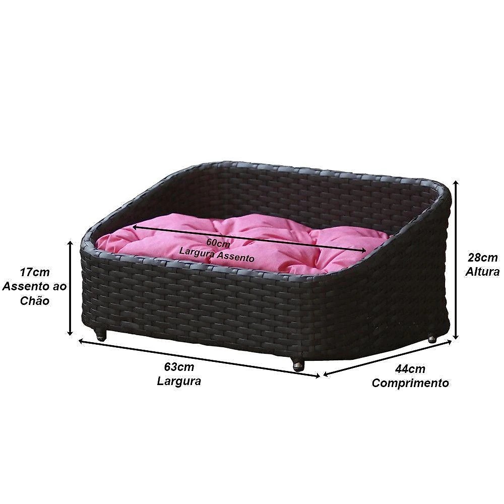 Cama Pet Chaise Pet Retangular Fibra Alumínio Cão E Gato Tabaco
