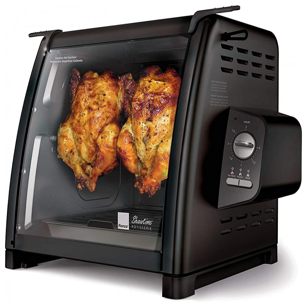 Churrasqueira Grill Rotisserie com Temperatura Ajustável, 110V 1500W, Ronco, Preta