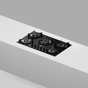 Miniatura Cooktop 5 Bocas Electrolux KE5GT Chama Tripla Mesa de Vidro Grade de Aço Fosco Bivolt