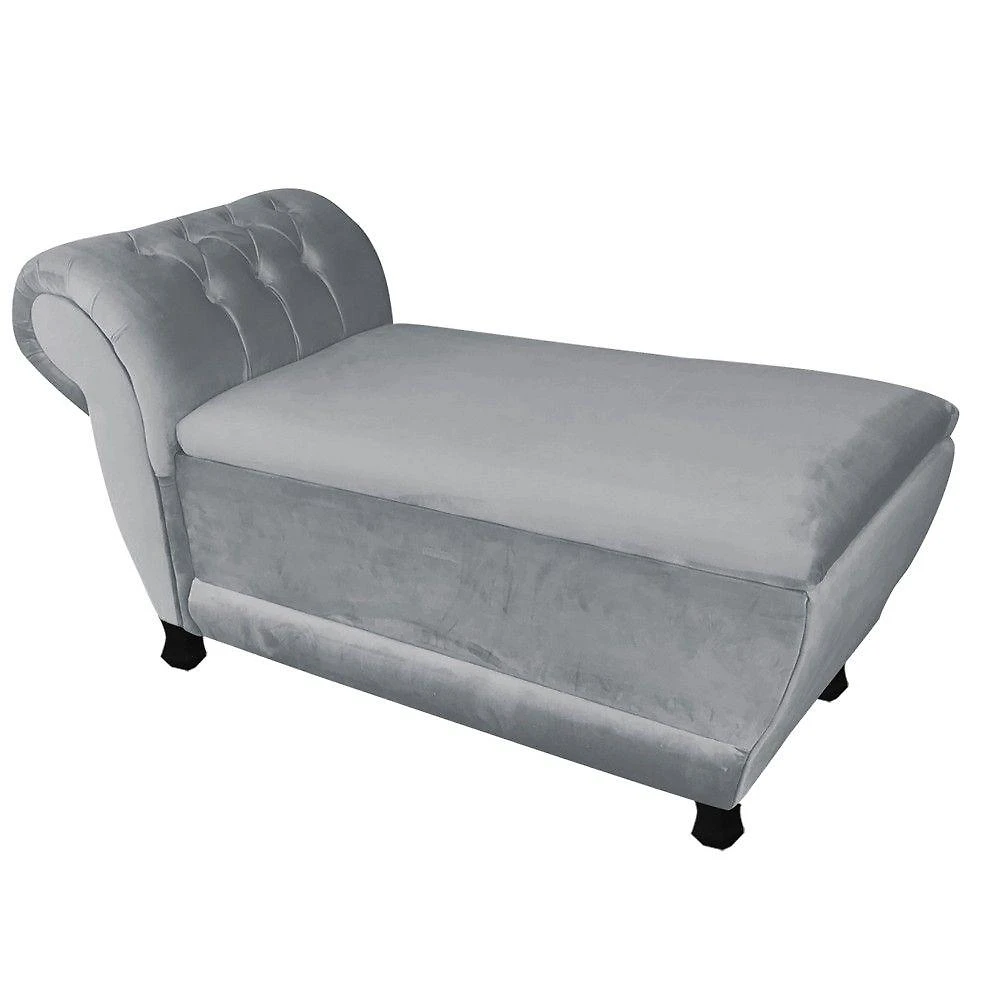 Recamier Goya Veludo Cinza