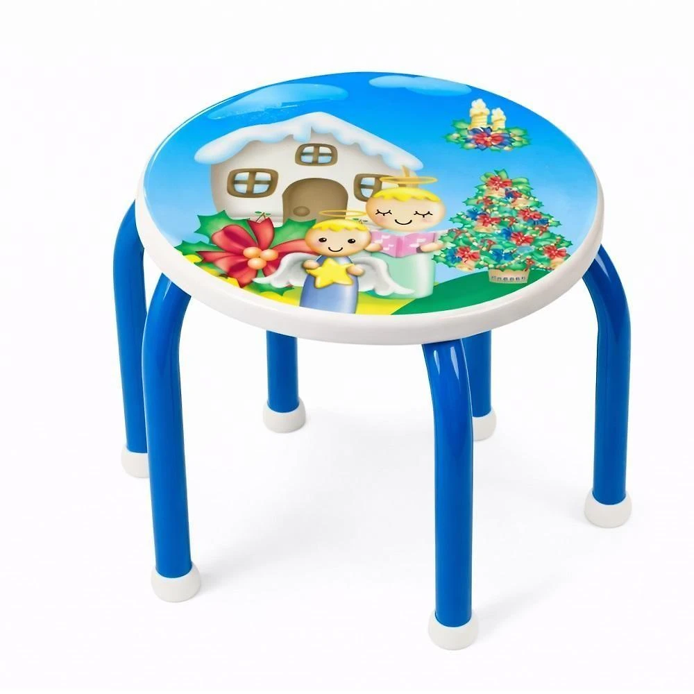Banquinho Infantil Cadeira Estudo Quarto Lanche Banco Crianca Reforcada Azul