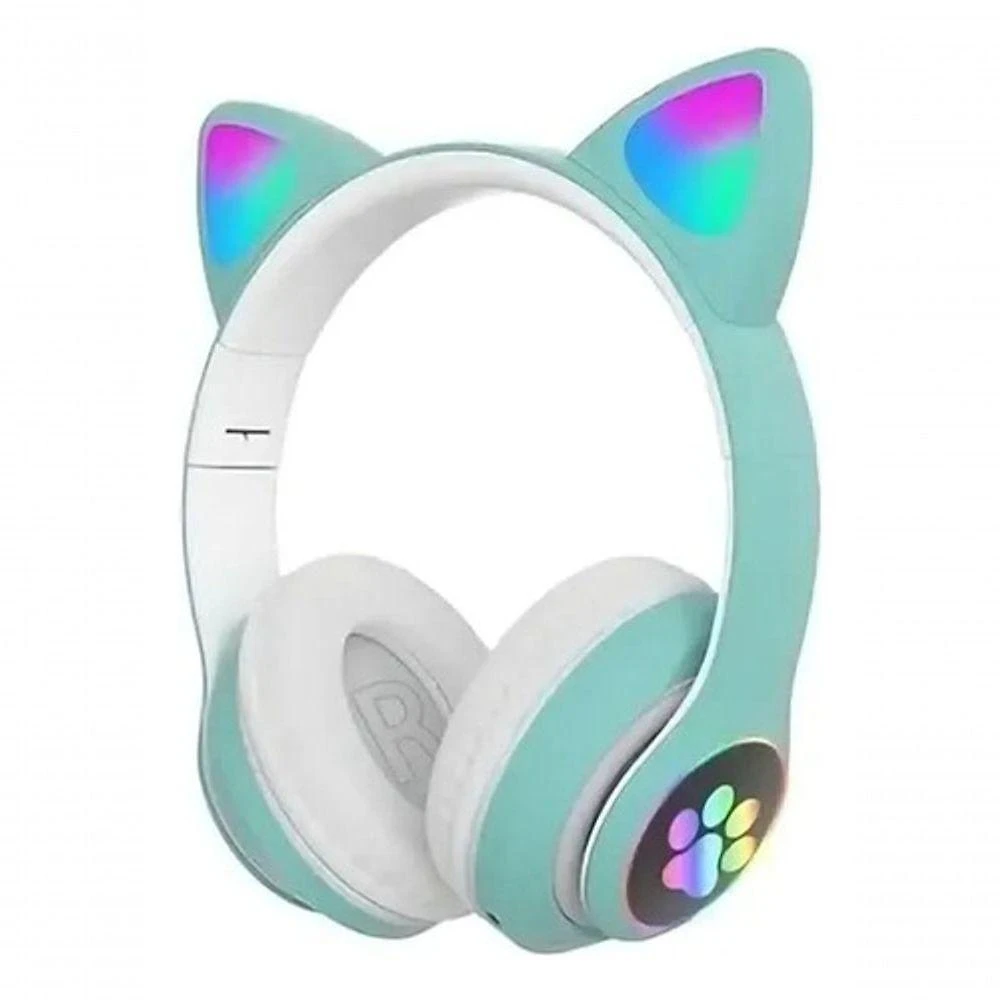 Fone de Ouvido Gamer over-ear sem Fio STN-28 com Conexão P2 e Bluetooth com Iluminação LED Verde
