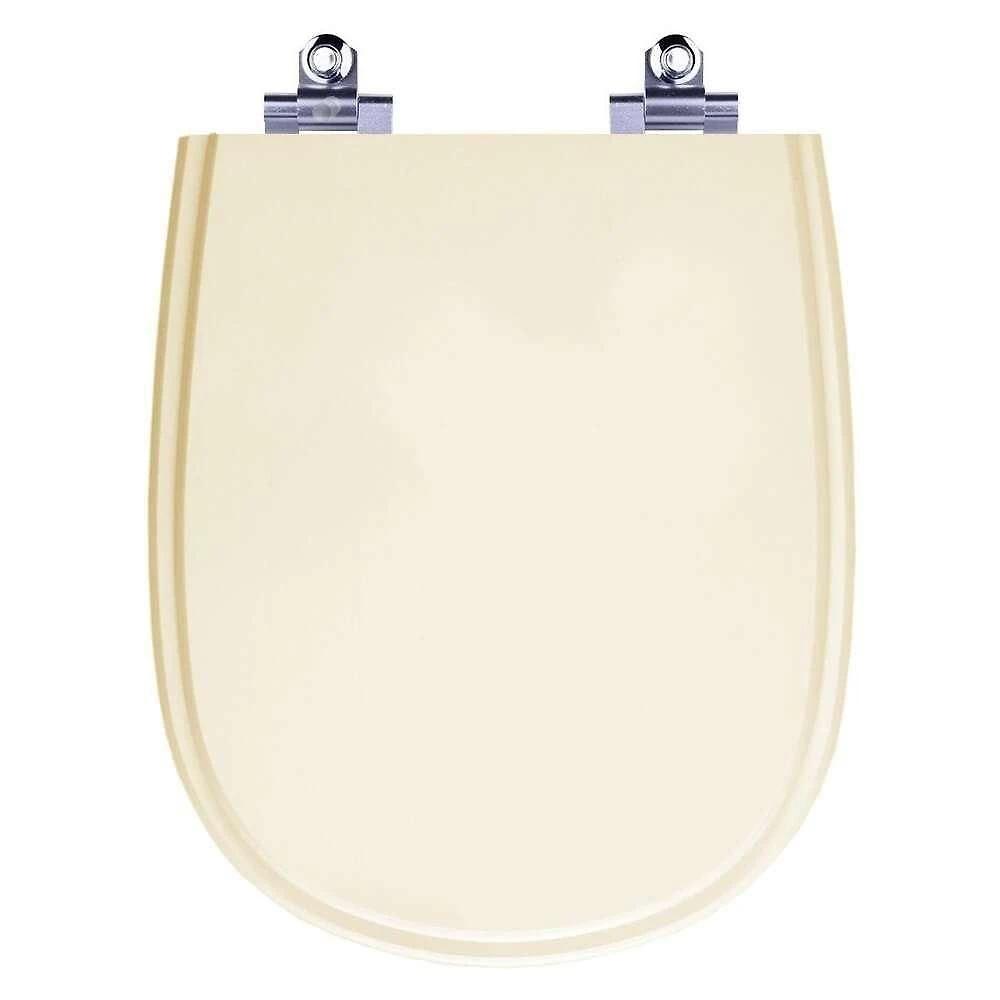 Assento Sanitário Donna Alongado Plástico Fechamento Suave Bege Claro Pontto Lavabo