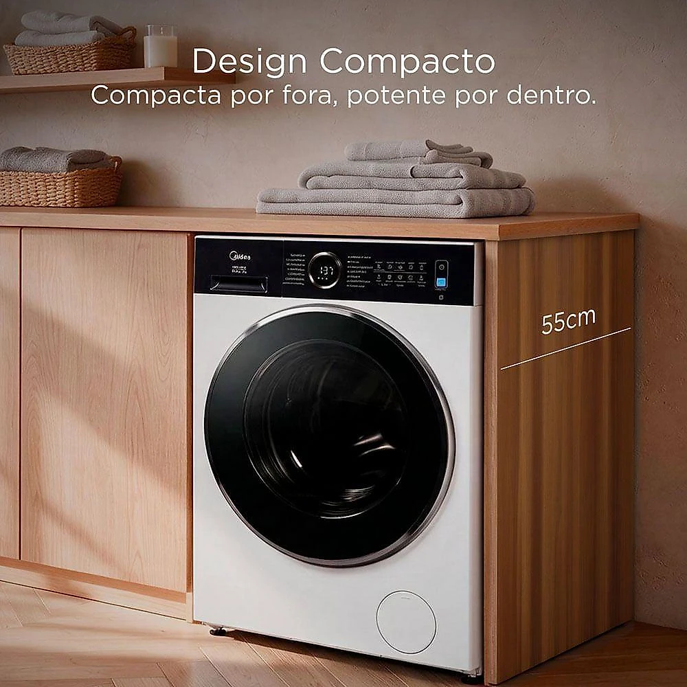 Lava e Seca Front Loading Automática Midea MF205D115WB-WK-01 11kg Branco 110V