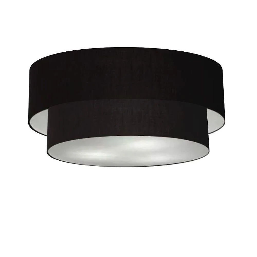 Plafon Para Quarto Cilíndrico Sq-3065 Cúpula Cor Preto