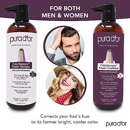 Shampoo e Condicionador Óleo de Argan Loiros Prateados Coloridos Homens Mulheres 473ml